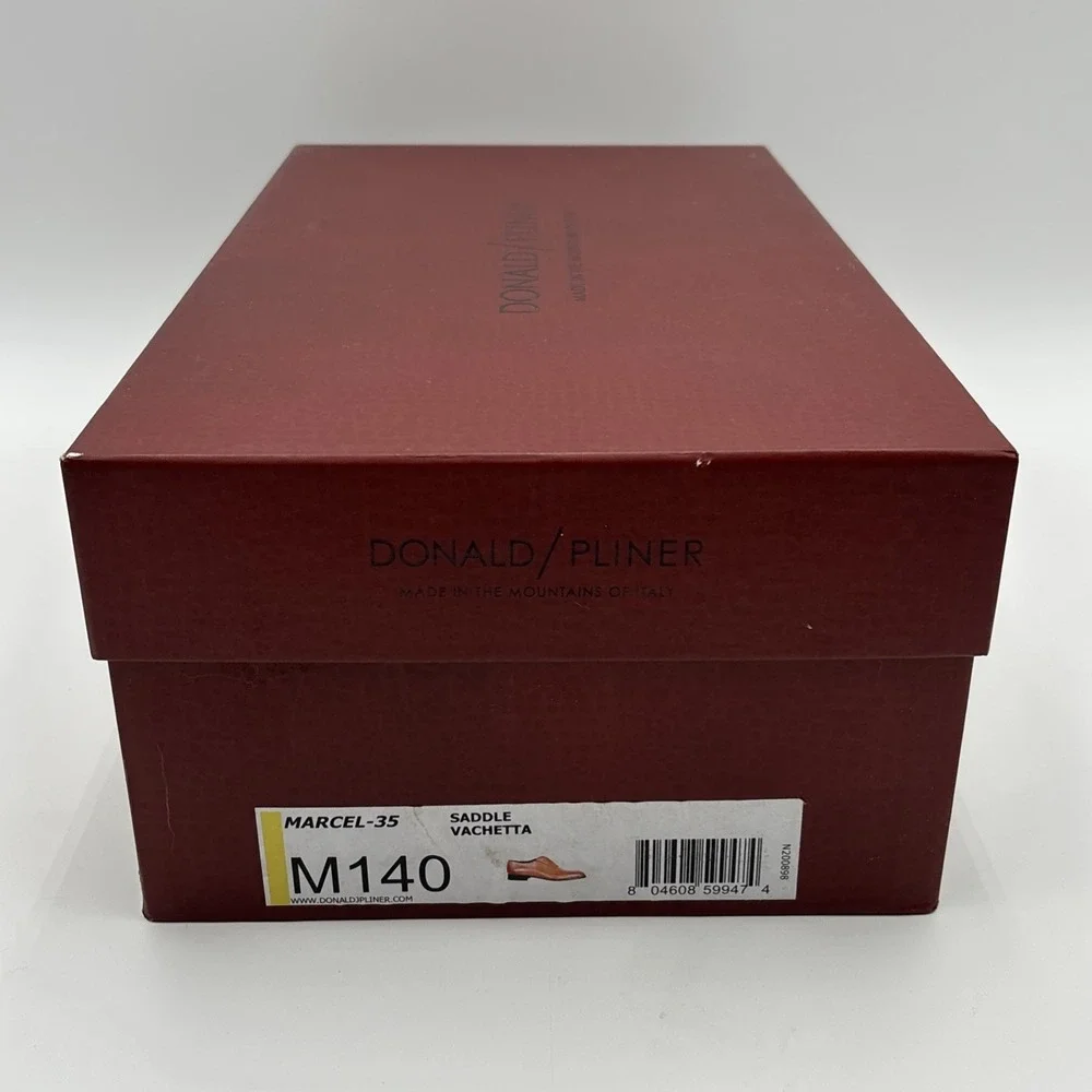 Donald J Pliner Marcel-35 Mens 14M Saddle Vachetta M140 Luxury Dress Shoes ITALY